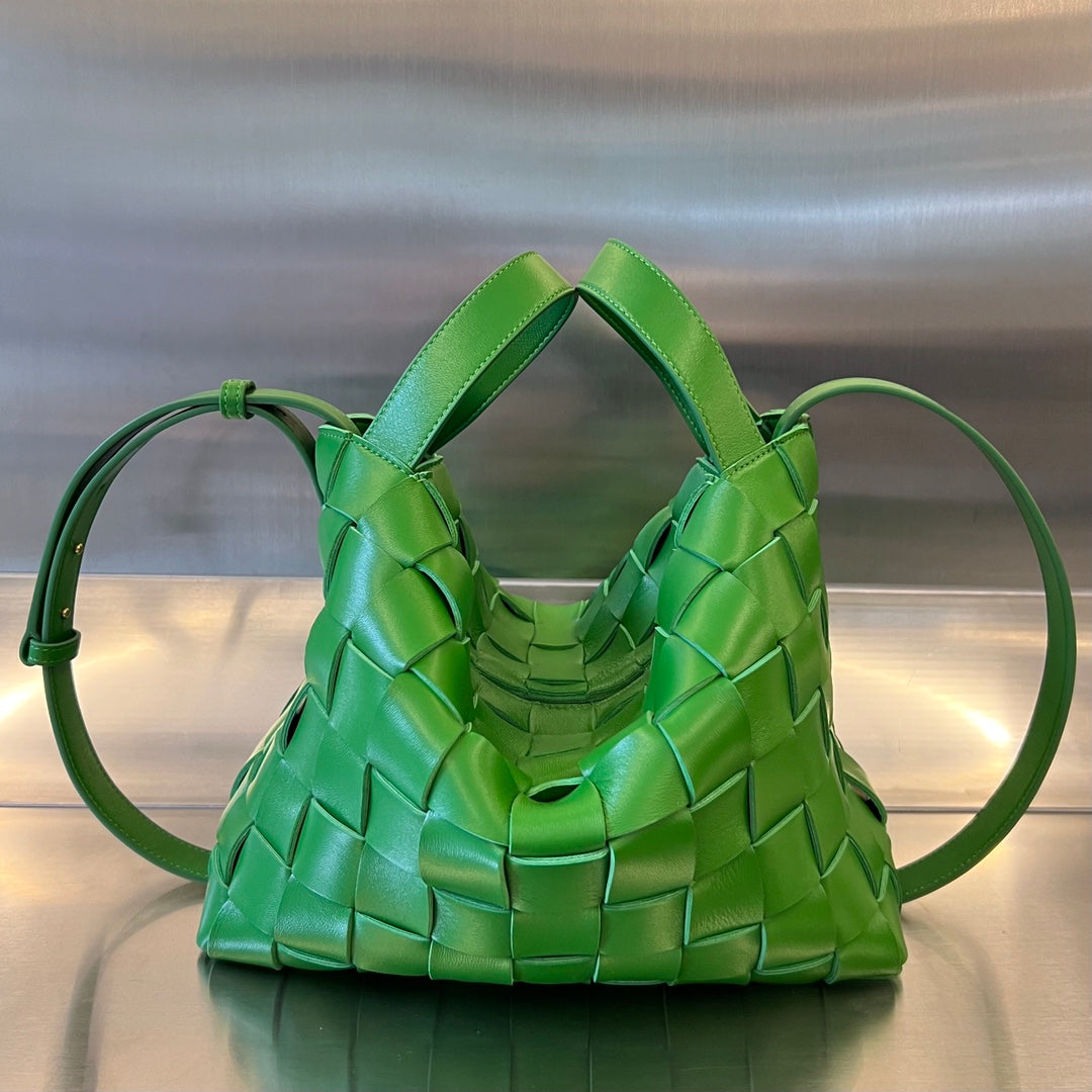 Bottega Veneta MEDIUM 28 CASSETTE NEON GREEN LAMBSKIN