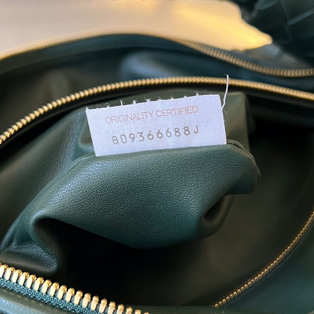 Bottega Veneta SMALL JODIE 48 DARK GREEN CALFSKIN