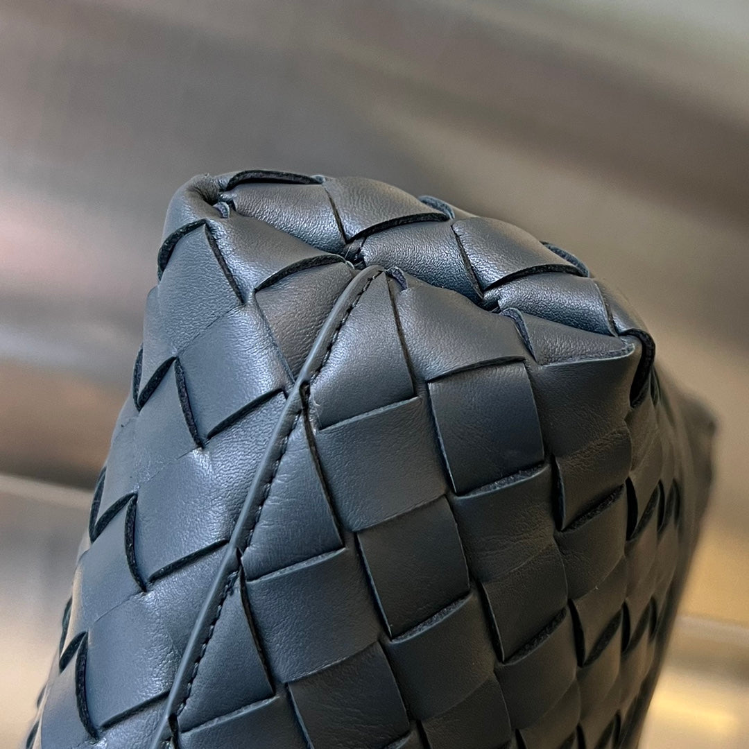 Bottega Veneta SLIM INTRECCIATO BRIEFCASE 36 SLATE CALFSKIN