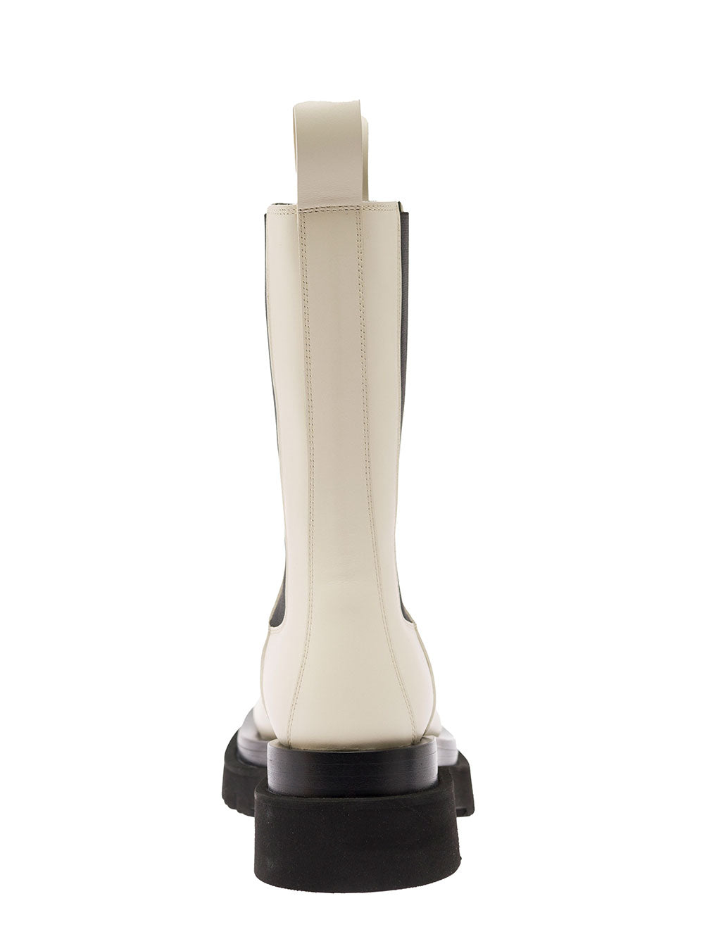 Bottega Veneta Women 'Bv Lug' White Boots With Contrasting Multi-Layered Sole In Leather Woman