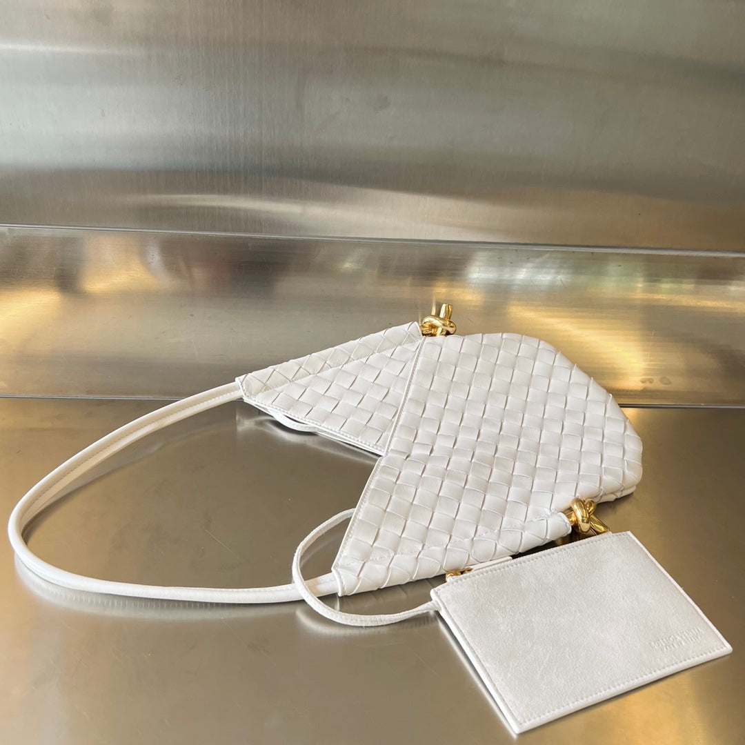 Bottega Veneta MINI SOLSTICE 30 WHITE LAMBSKIN