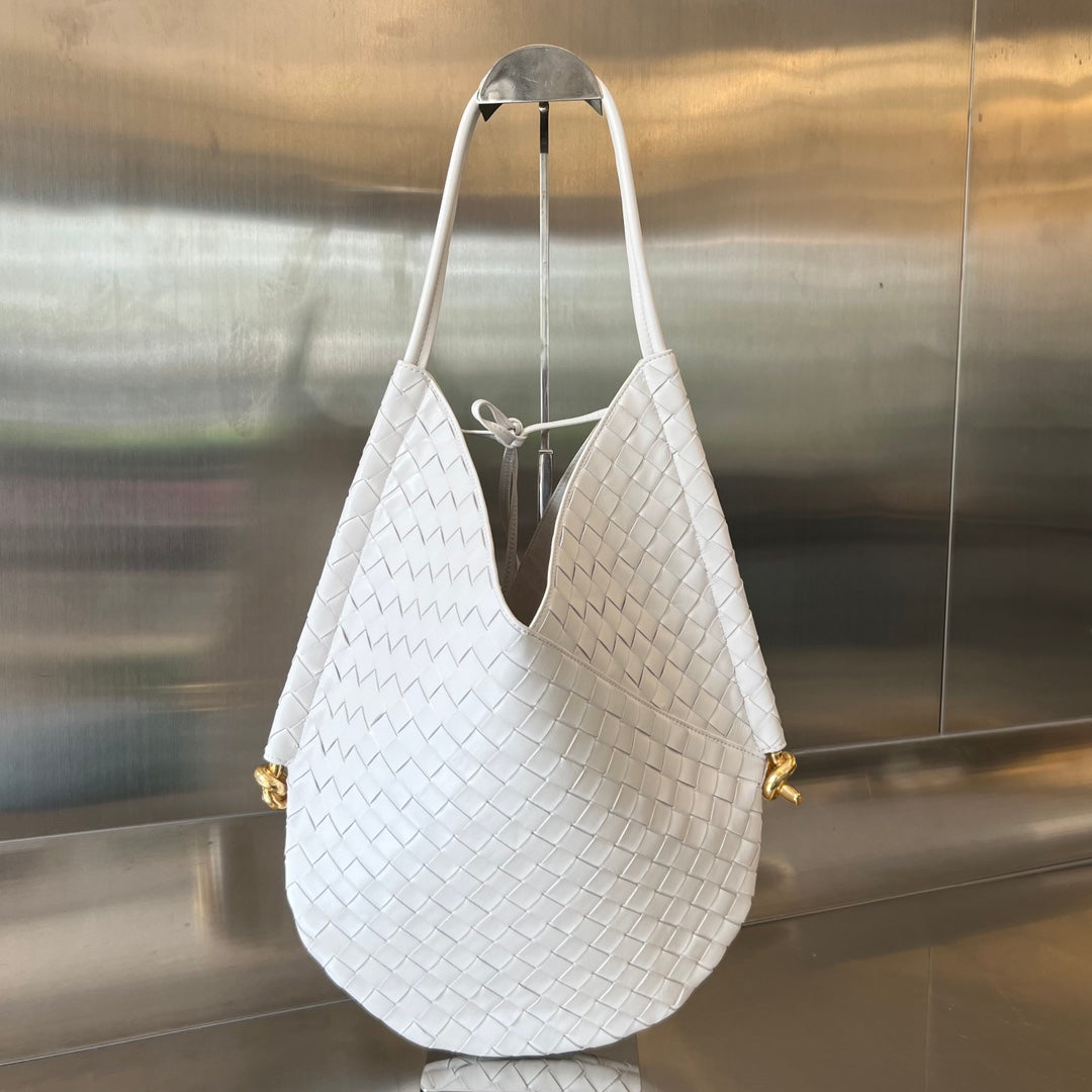 Bottega Veneta MEDIUM SOLSTICE 44 WHITE LAMBSKIN