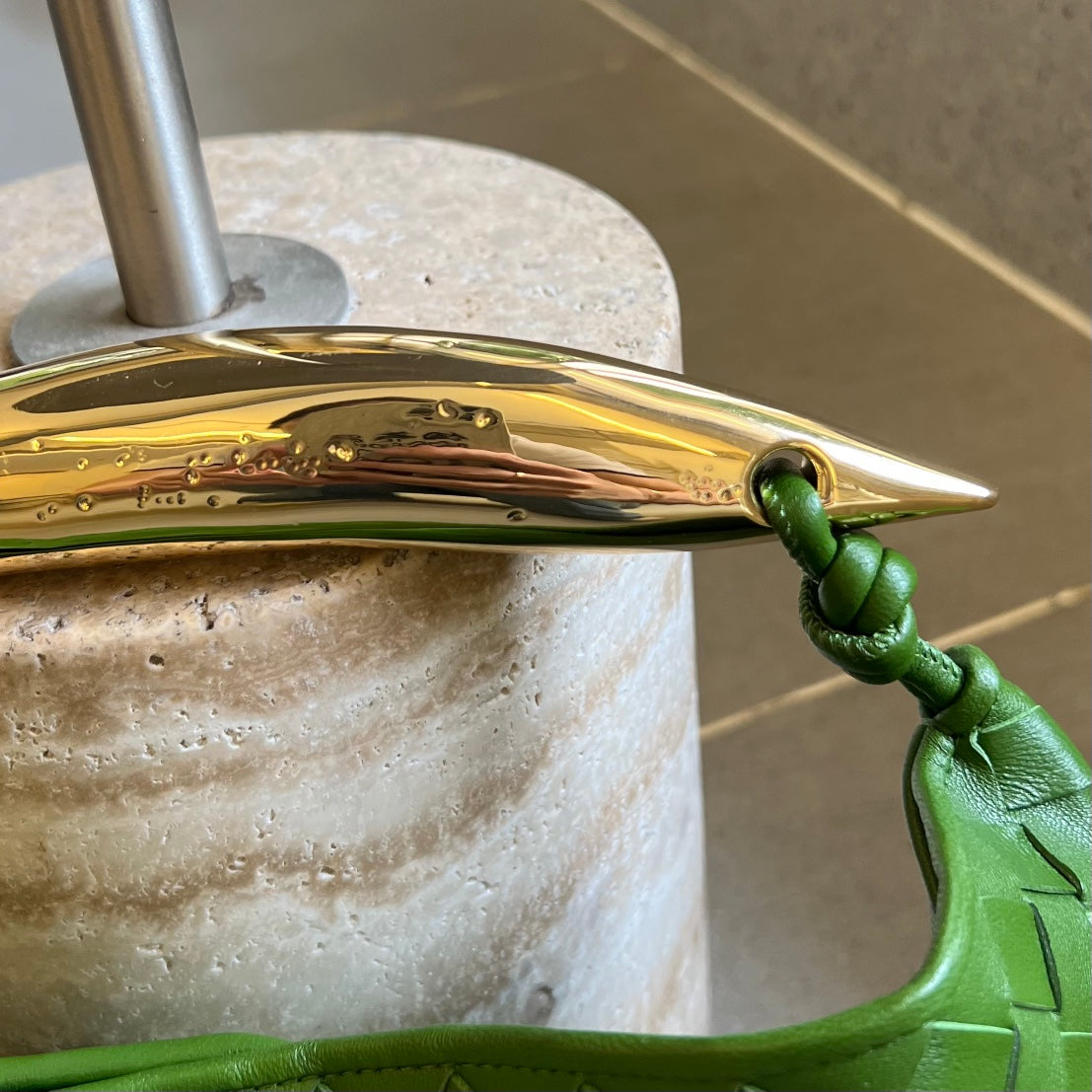 Bottega Veneta SARDINE 33 WITH CHAIN IN EMERALD GREEN LAMBSKIN