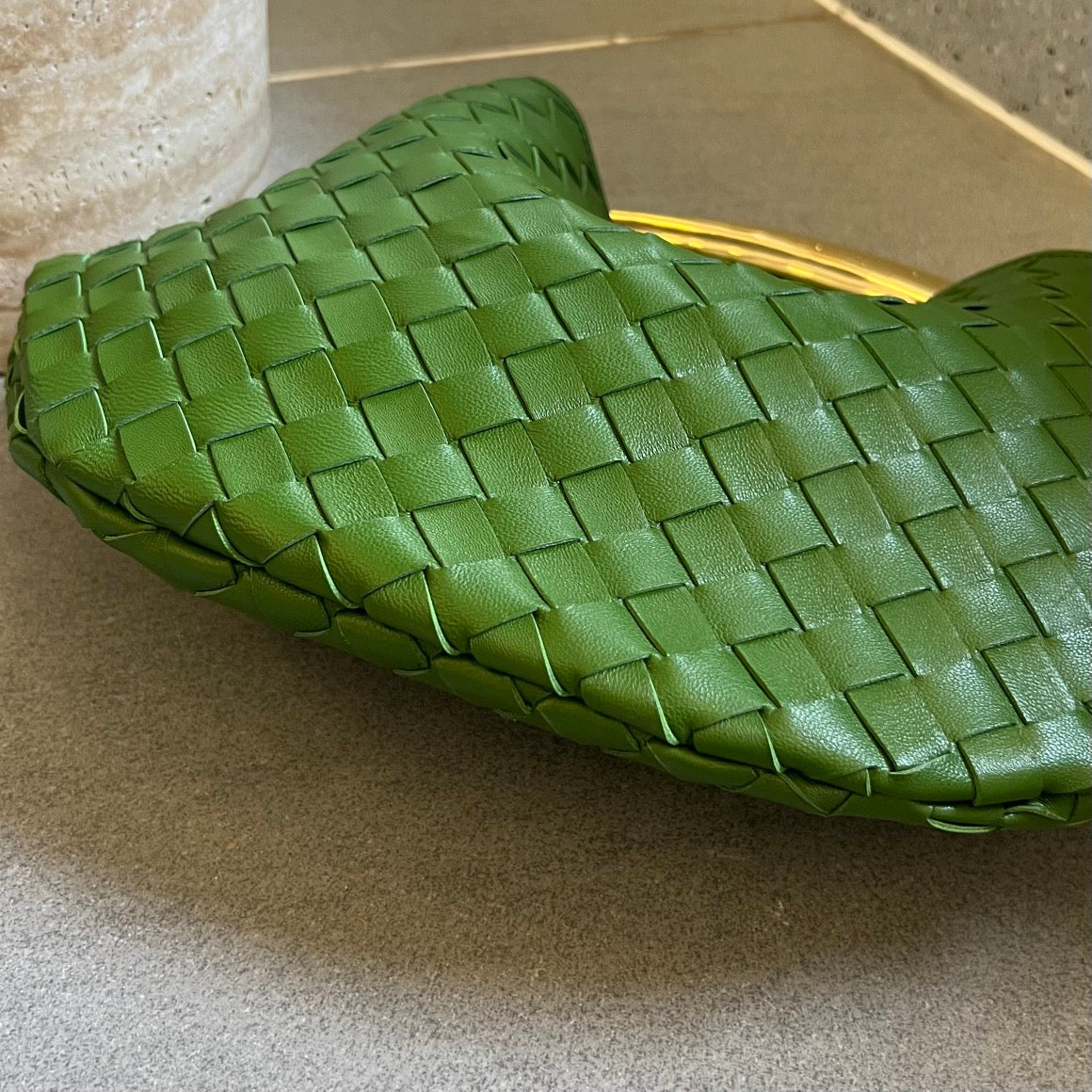 Bottega Veneta SARDINE 33 WITH CHAIN IN EMERALD GREEN LAMBSKIN