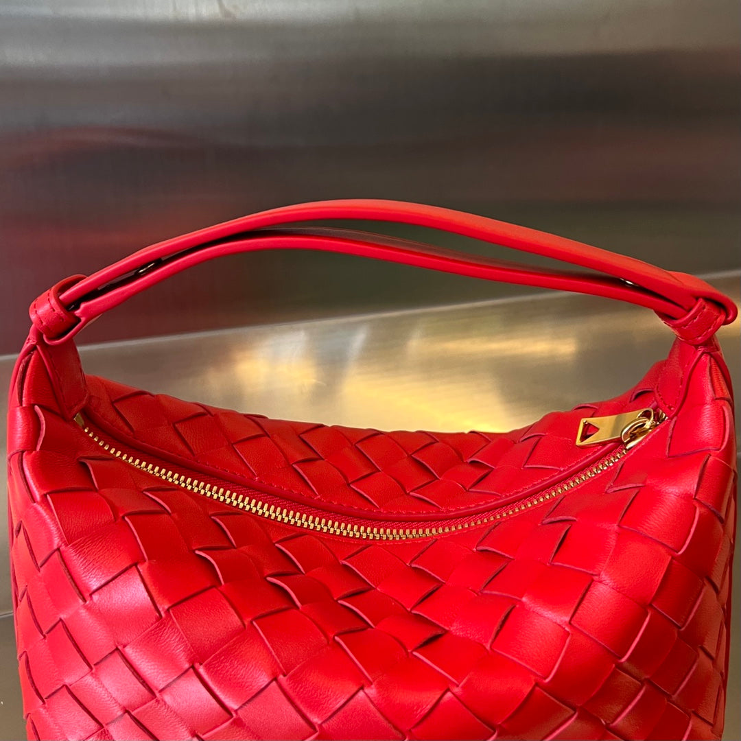 Bottega Veneta WALLACE 22 BAG IN CHERRY RED CALFSKIN