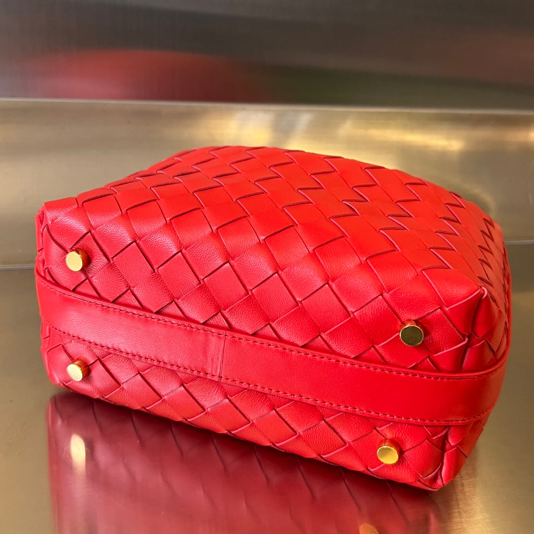 Bottega Veneta WALLACE 22 BAG IN CHERRY RED CALFSKIN