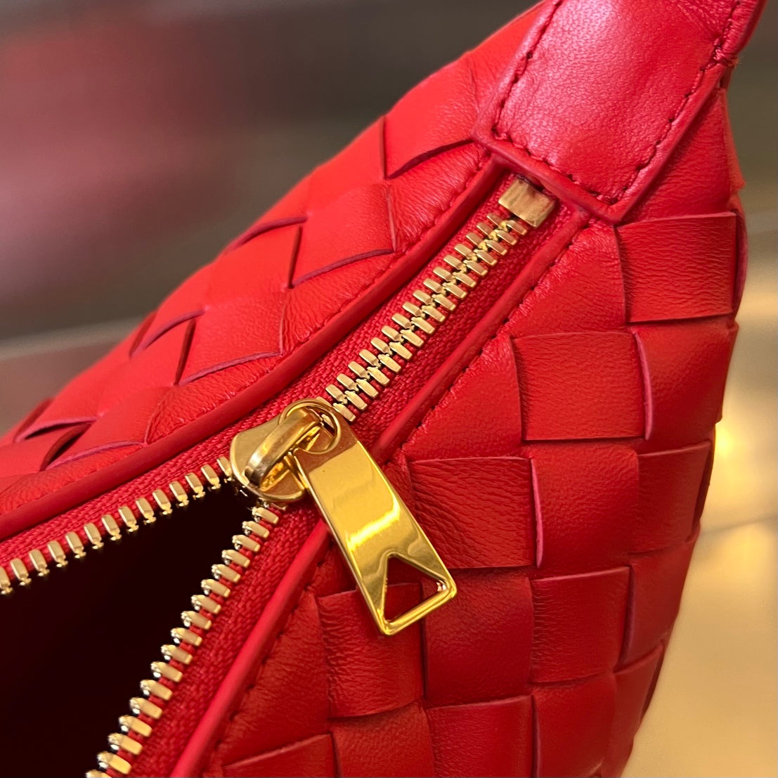Bottega Veneta WALLACE 22 BAG IN CHERRY RED CALFSKIN
