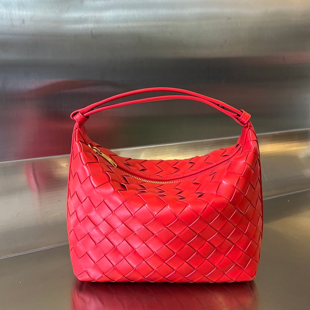 Bottega Veneta WALLACE 22 BAG IN CHERRY RED CALFSKIN