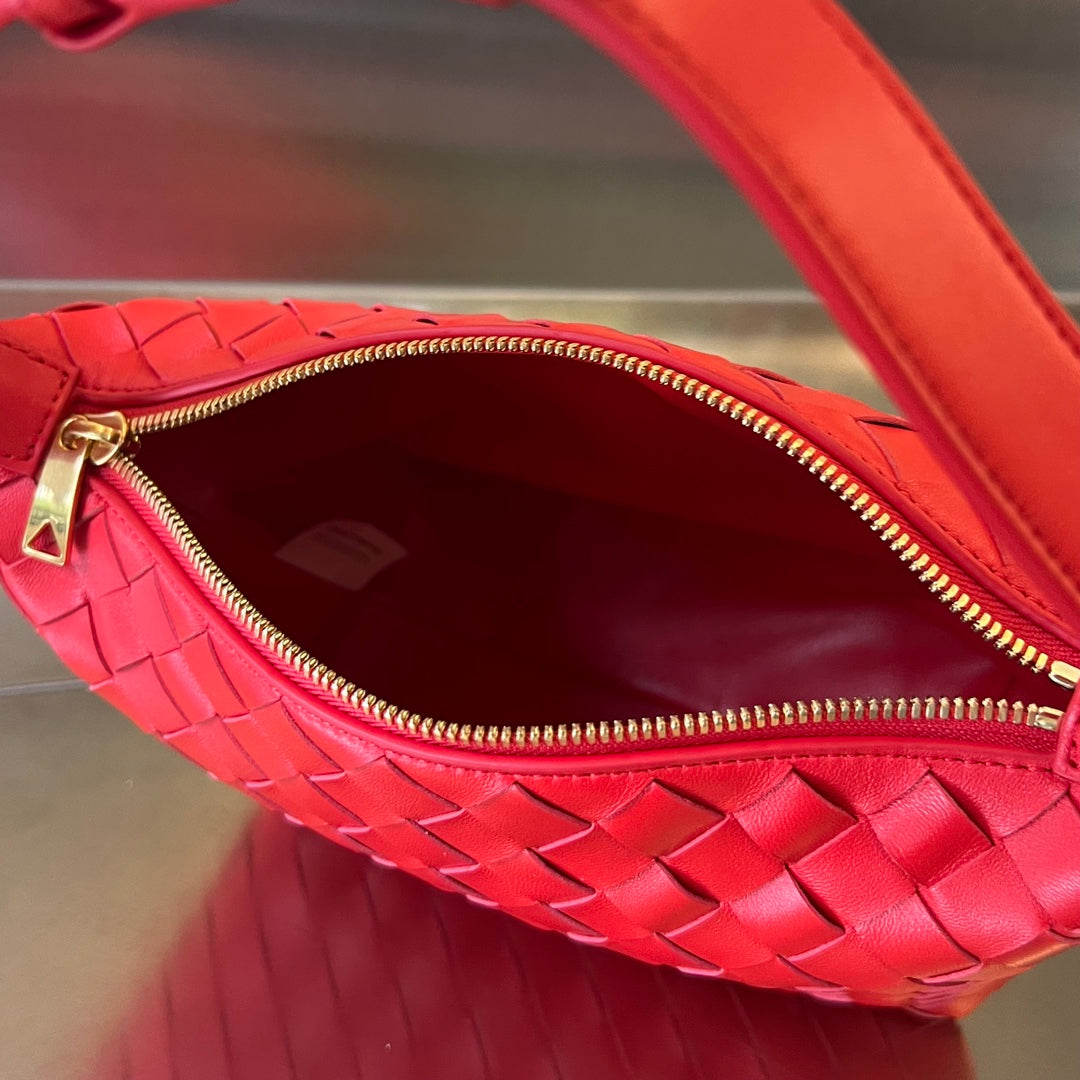Bottega Veneta WALLACE 22 BAG IN CHERRY RED CALFSKIN