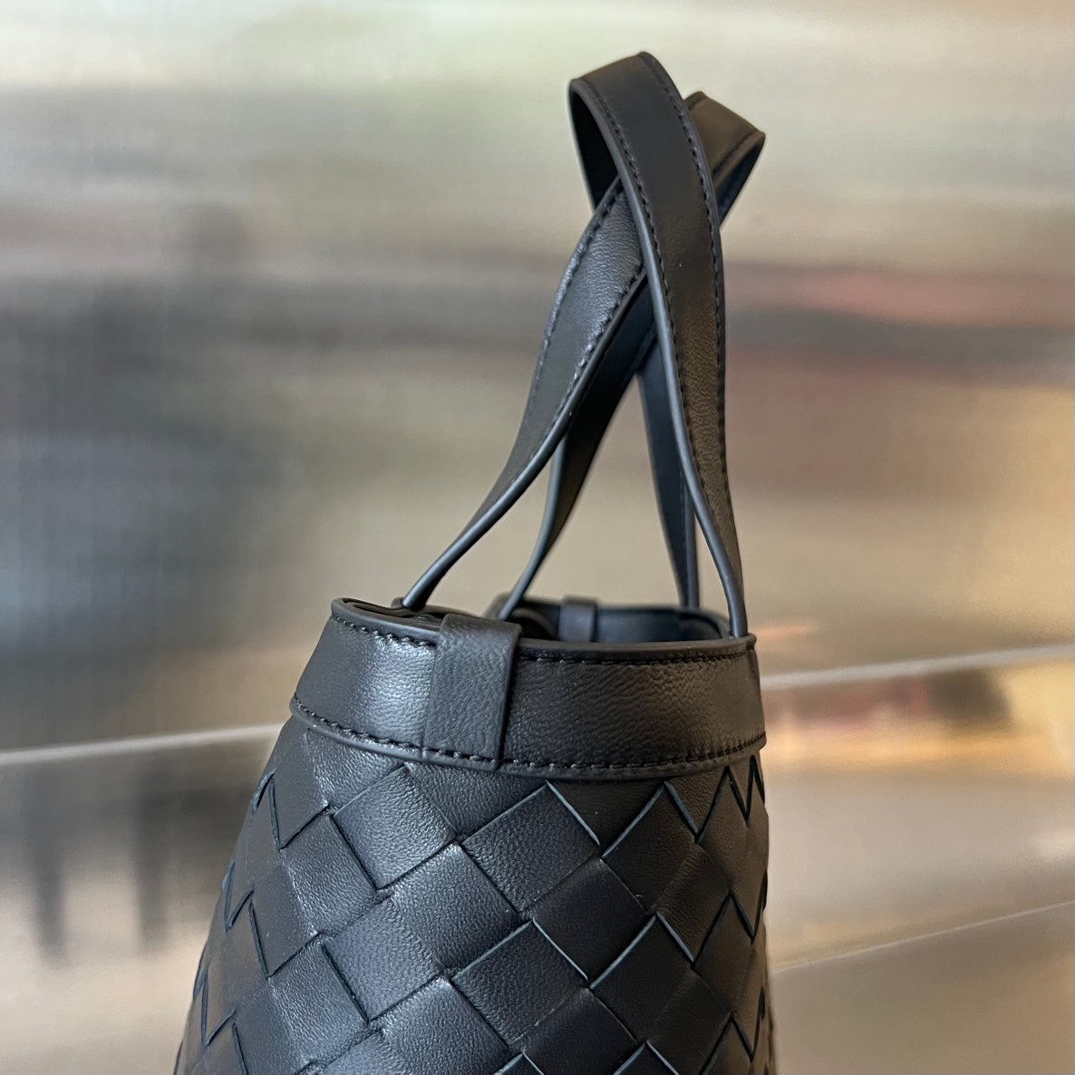 Bottega Veneta FLIP FLAP 23 BAG IN BLACK LAMBSKIN