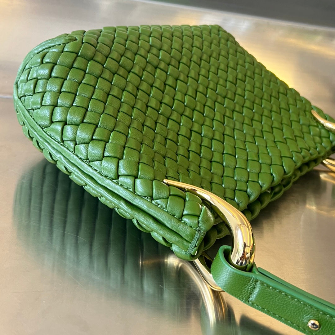 Bottega Veneta SMALL CLICKER 27 MOSS GREEN LAMBSKIN