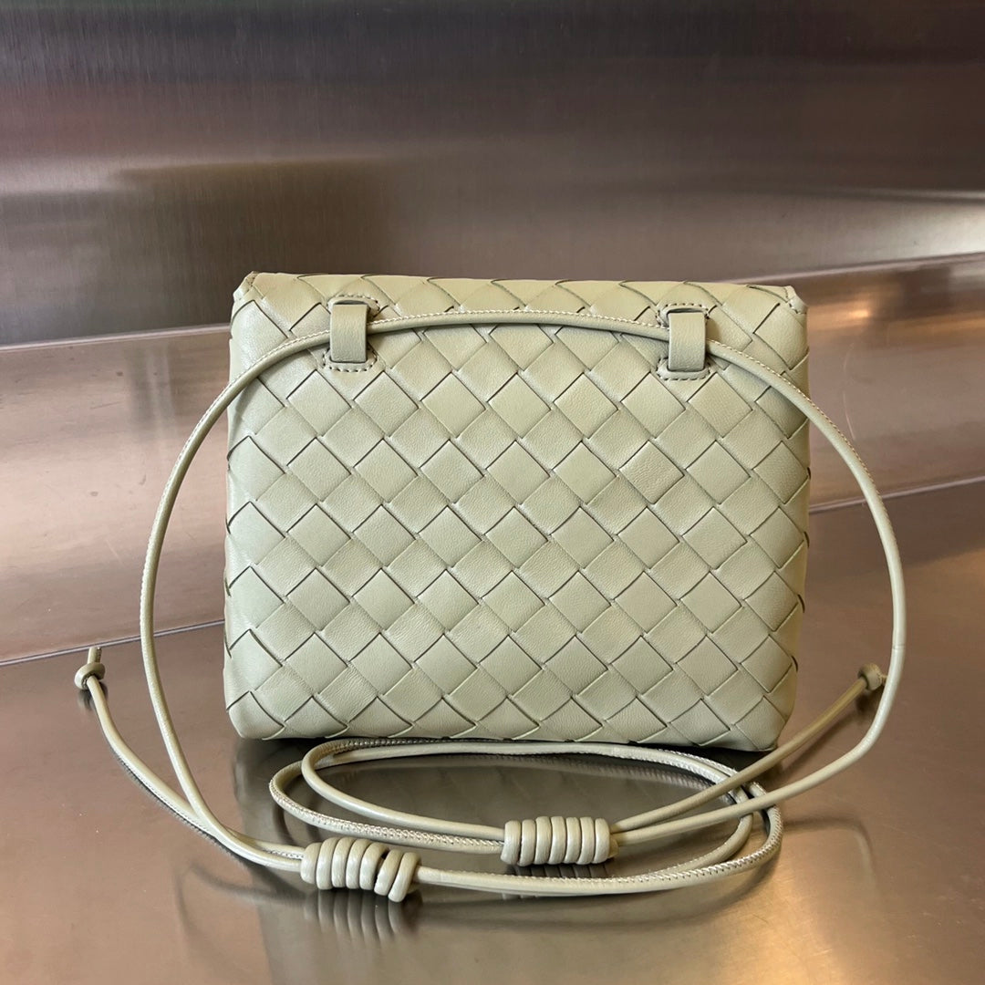 Bottega Veneta BV Mini Crossbody Bag 19cm Light Green Calfskin Ghw