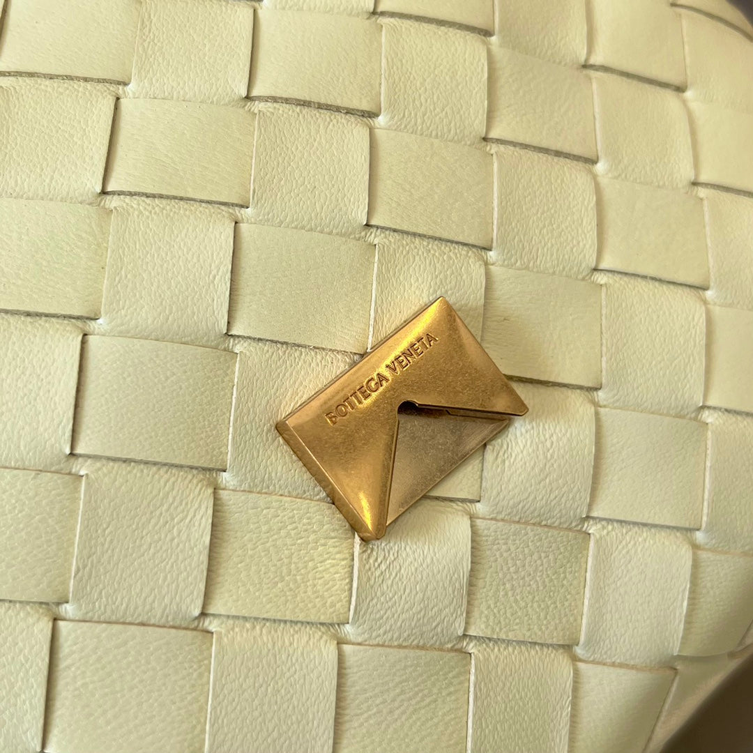 Bottega Veneta BV Mini Crossbody Bag 19cm Light Yellow Calfskin Ghw