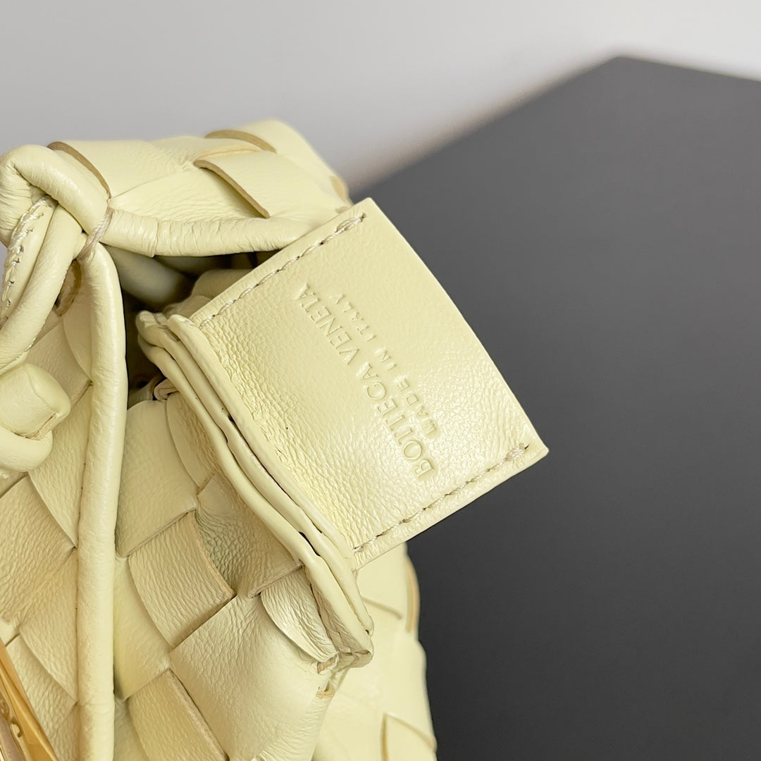 Bottega Veneta SARDINE 20 WITH CHAIN IN YELLOW CREAM LAMBSKIN