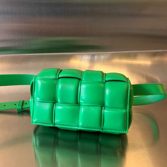 Bottega Veneta MINI CASSETTE 18 IN LIGHT GREEN LAMBSKIN