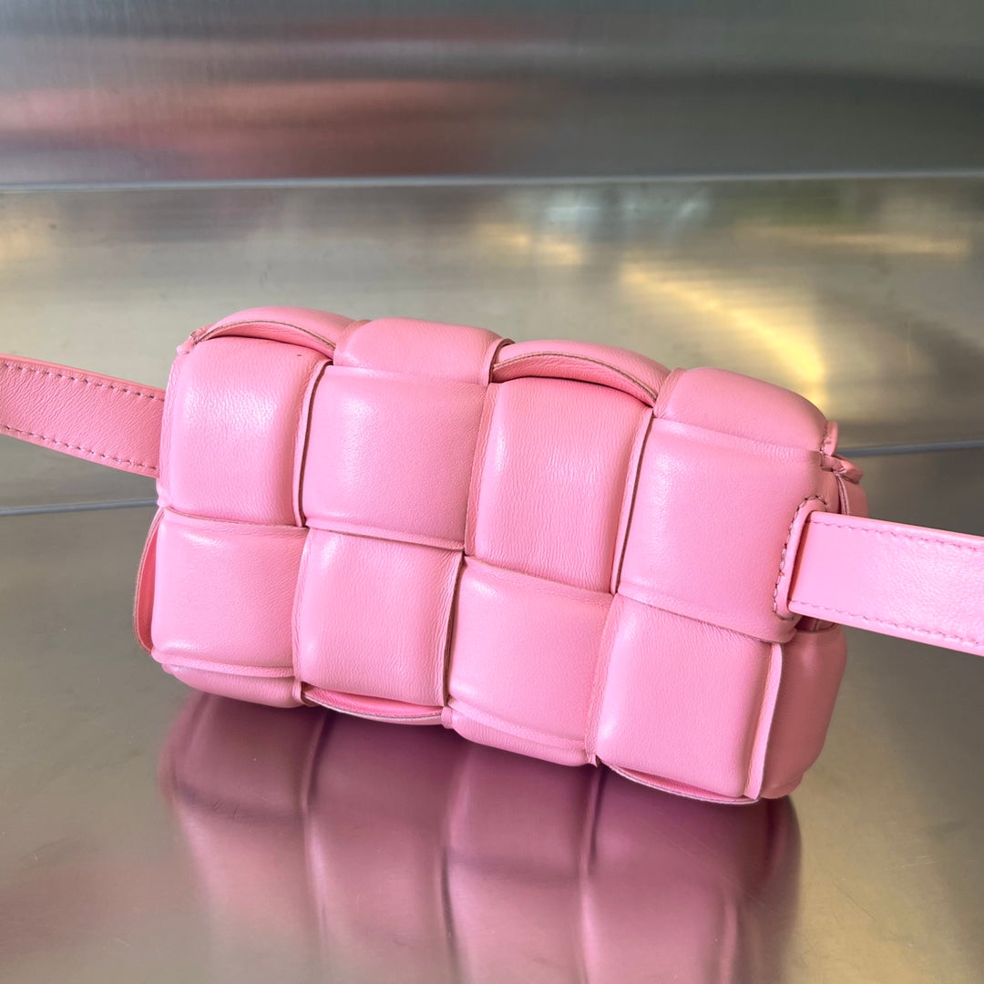 Bottega Veneta MINI CASSETTE 18 IN LIGHT PINK LAMBSKIN