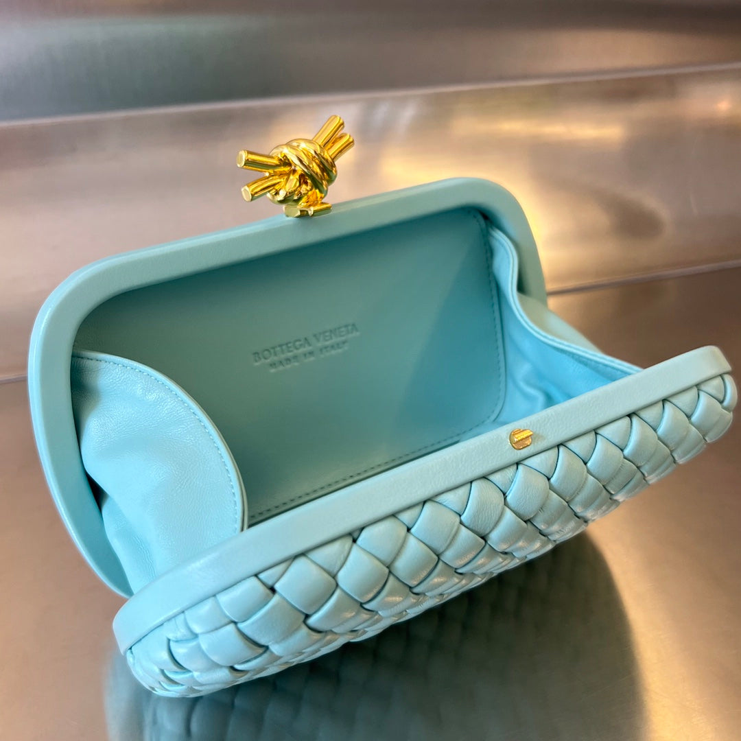 Bottega Veneta KNOT 20 IN BLUE PASTEL LAMBSKIN