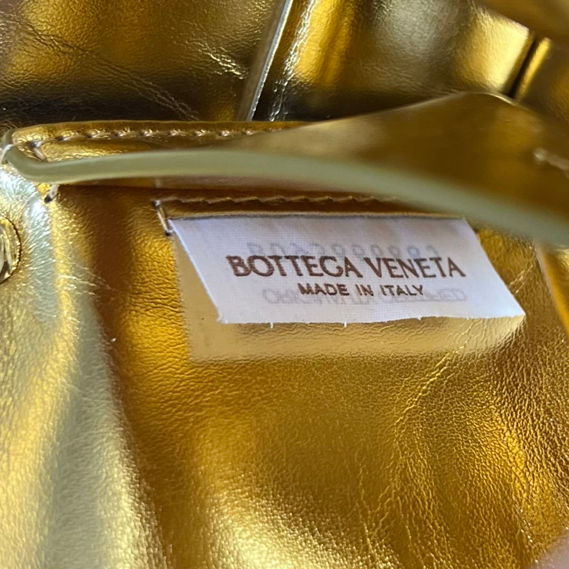 Bottega Veneta MINI CASSETTE 18 IN GOLDEN LAMBSKIN