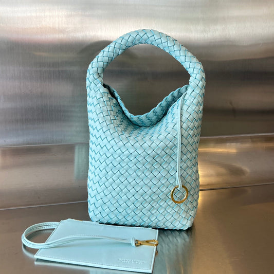 Bottega Veneta CABAT BUCKET 35 IN BLUE SKY LAMBSKIN