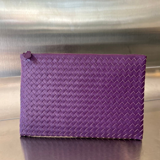 Bottega Veneta INTRECCIATO 30 IN PURPLE VIOLET LAMBSKIN