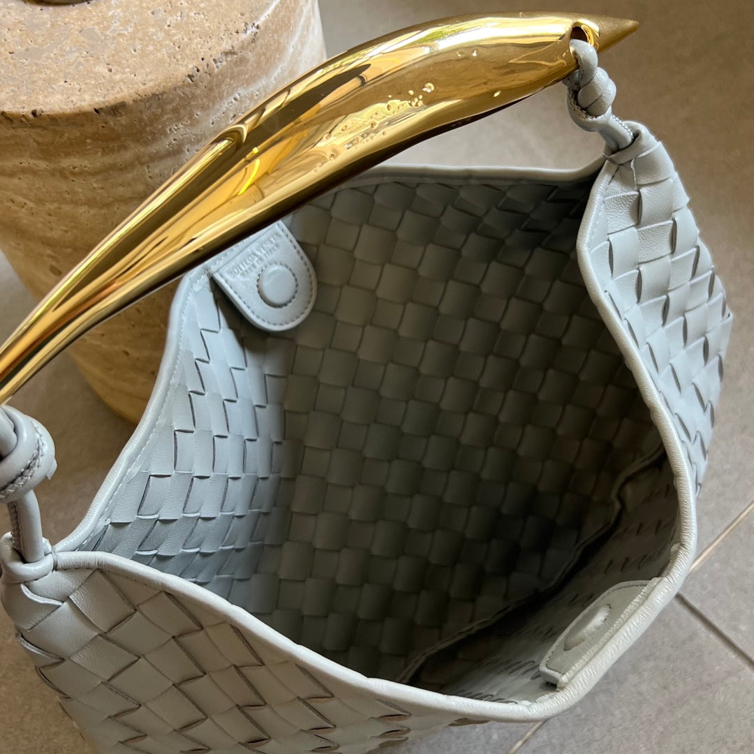 Bottega Veneta SARDINE 33 WITH CHAIN IN GREY LAMBSKIN