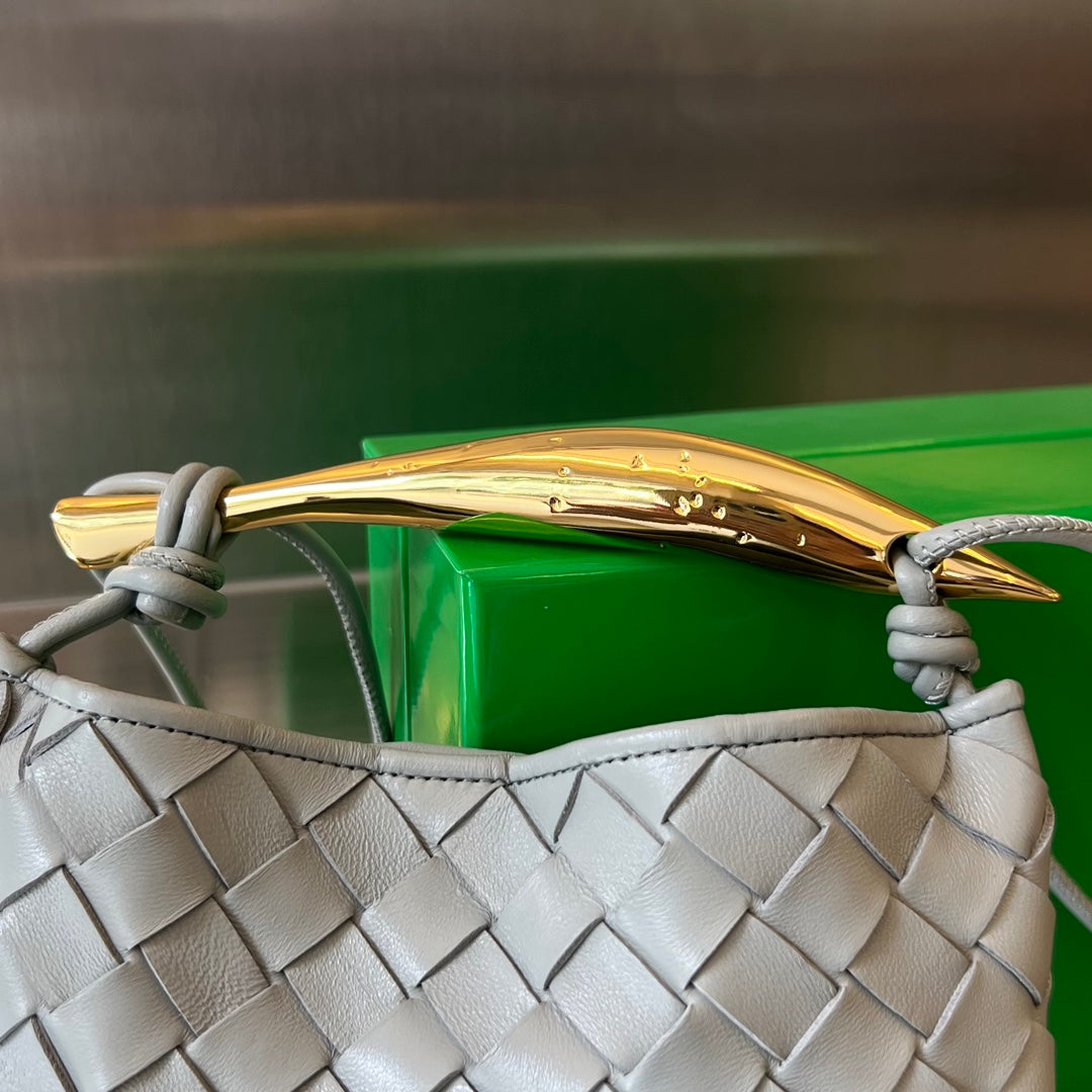 Bottega Veneta SARDINE 20 WITH CHAIN IN LIGHT GREY LAMBSKIN
