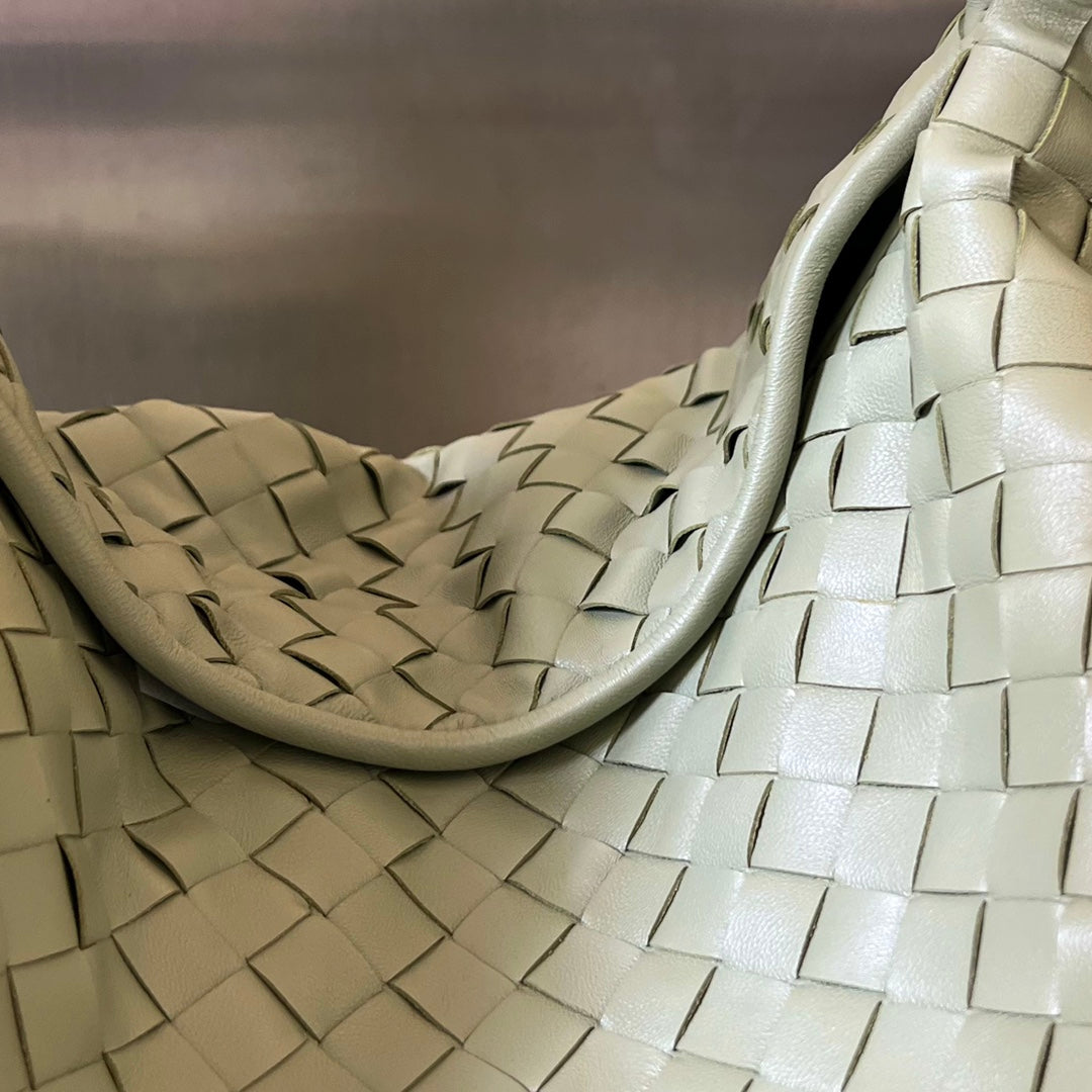 Bottega Veneta LARGE HOP 54 IN SARDINE GREY LAMBSKIN