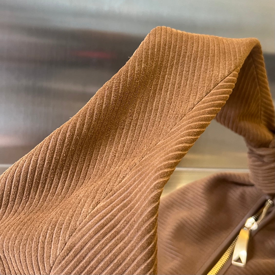 Bottega Veneta SMALL JODIE 48 BROWN CORDUROY FABRIC