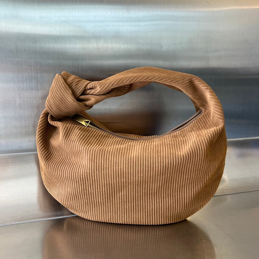Bottega Veneta MINI JODIE 36 CM IN RUSSET BROWN CORDUROY