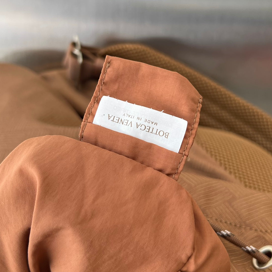 Bottega Veneta ALTO 42 BACKPACK IN RUSSET BROWN JACQUARD FABRIC