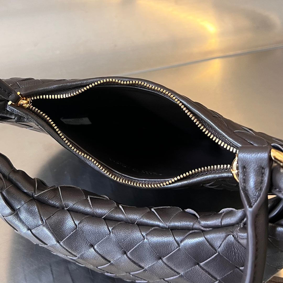 Bottega Veneta MEDIUM GEMELLI 36 CHOCOLATE LAMBSKIN