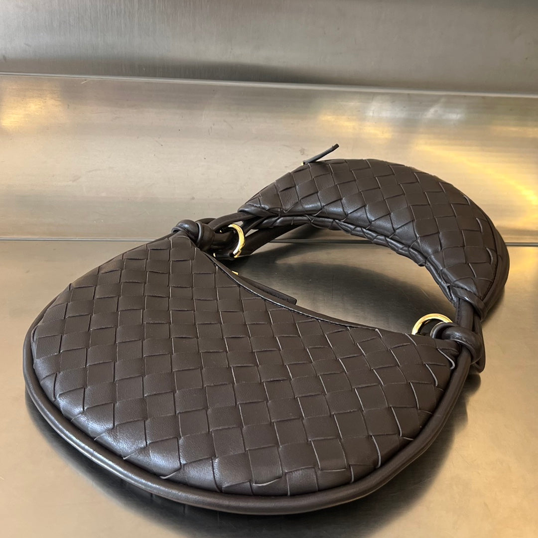 Bottega Veneta MEDIUM GEMELLI 36 CHOCOLATE LAMBSKIN