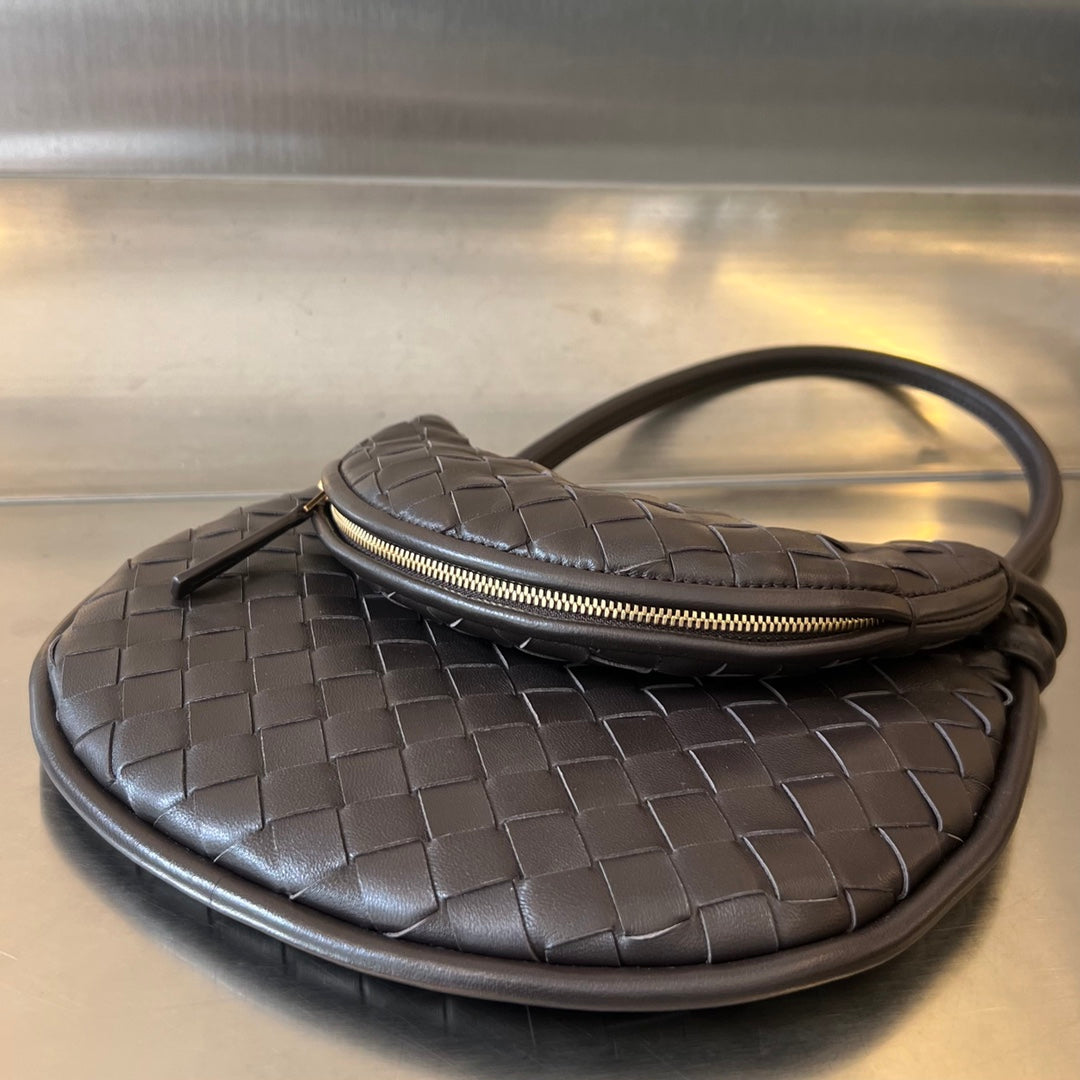 Bottega Veneta MEDIUM GEMELLI 36 CHOCOLATE LAMBSKIN