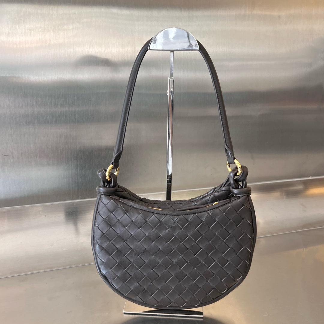 Bottega Veneta MEDIUM GEMELLI 36 CHOCOLATE LAMBSKIN