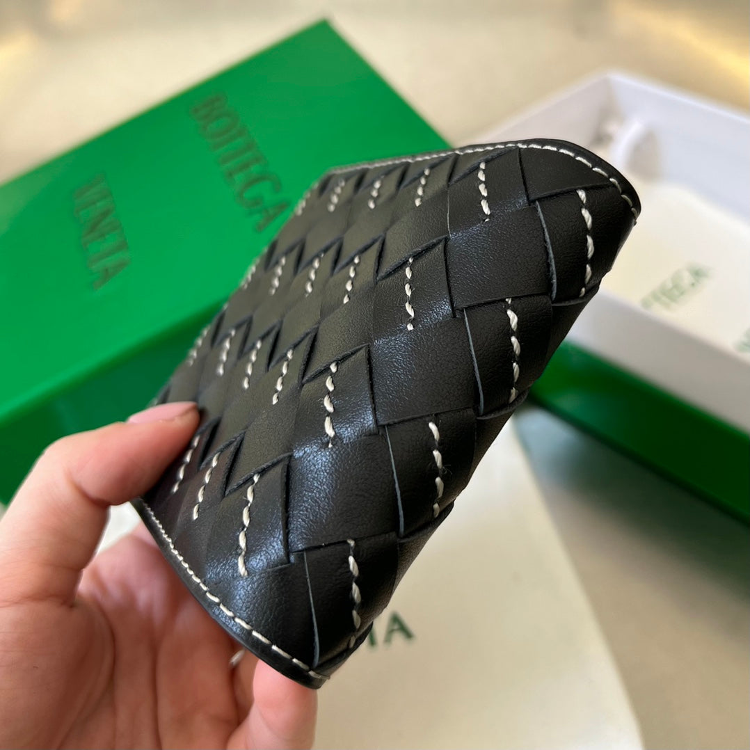 Bottega Veneta INTRECCIATO PICCOLO 11 BLACK CALFSKIN WALLET