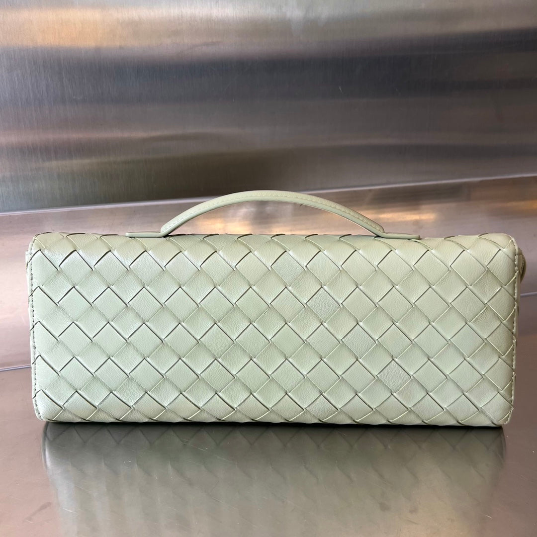 Bottega Veneta BV Long Clutch Andiamo With Handle 31cm Light Green Calfskin Ghw