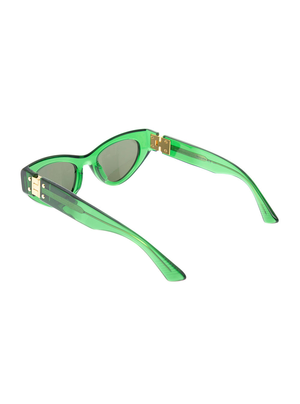 Bottega Veneta Women Bottega Veneta Woman's Angle Cat Eye Green Acetate  Sunglasses