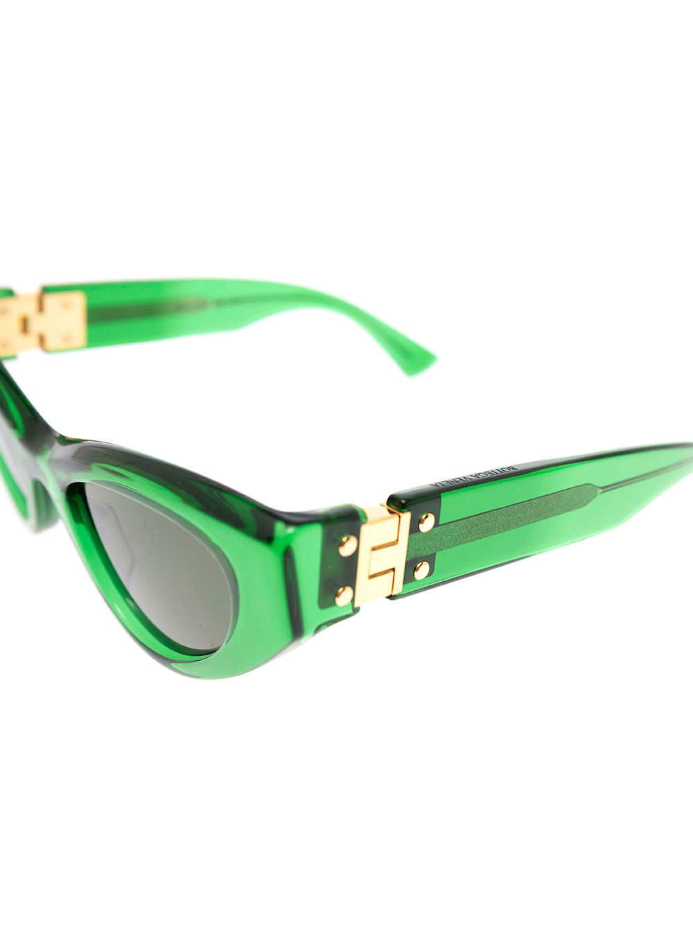 Bottega Veneta Women Bottega Veneta Woman's Angle Cat Eye Green Acetate  Sunglasses