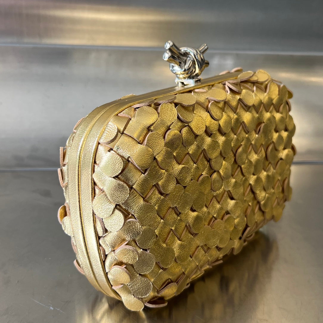 Bottega Veneta SILVER KNOT 19 IN GOLDEN LAMBSKIN