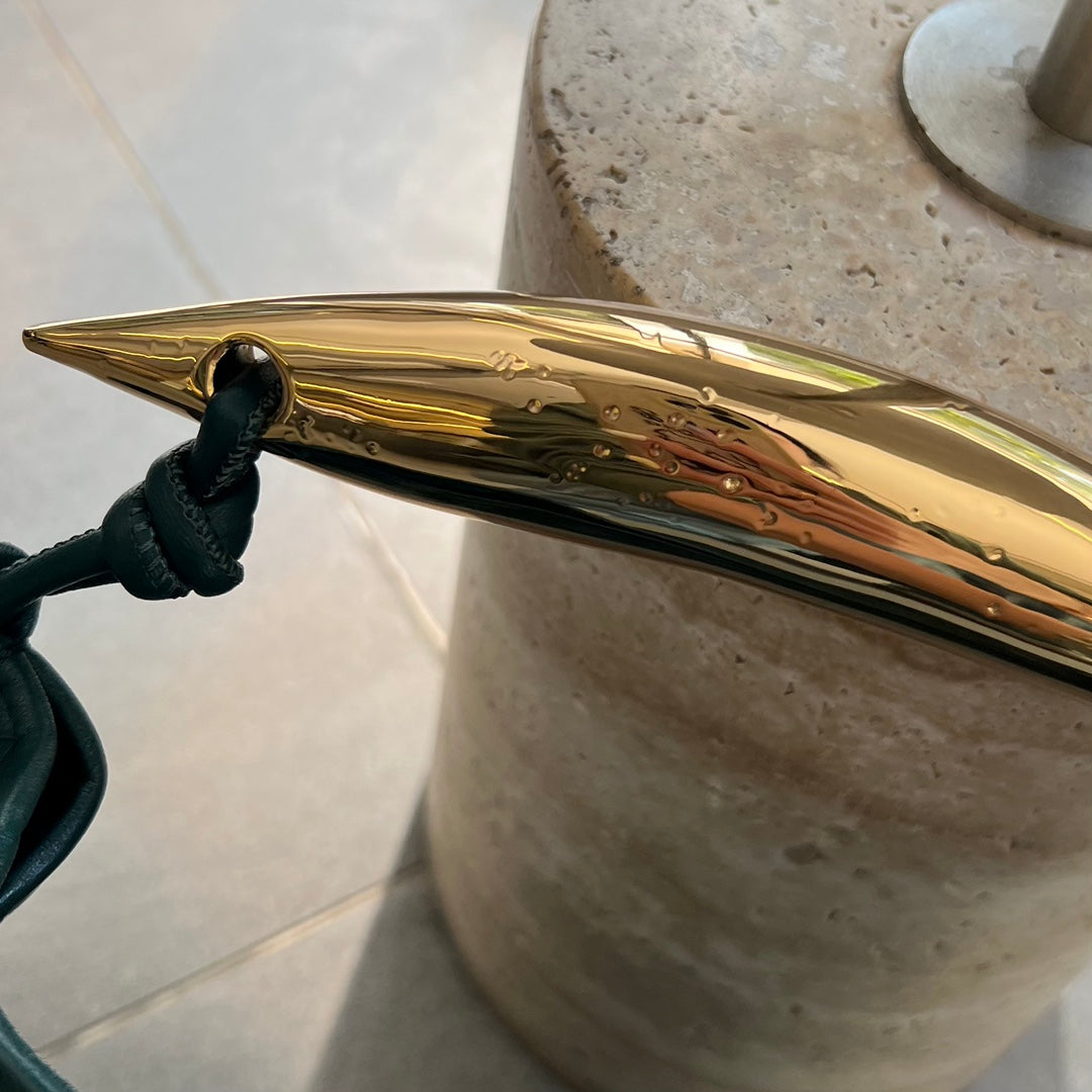 Bottega Veneta SARDINE 33 WITH CHAIN IN DARK GREEN LAMBSKIN