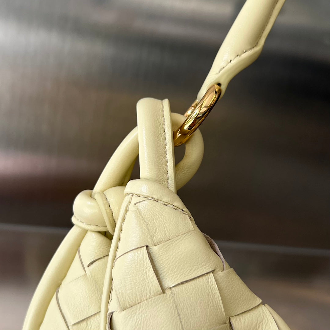 Bottega Veneta SMALL GEMELLI 24 IN LIGHT YELLOW LAMBSKIN