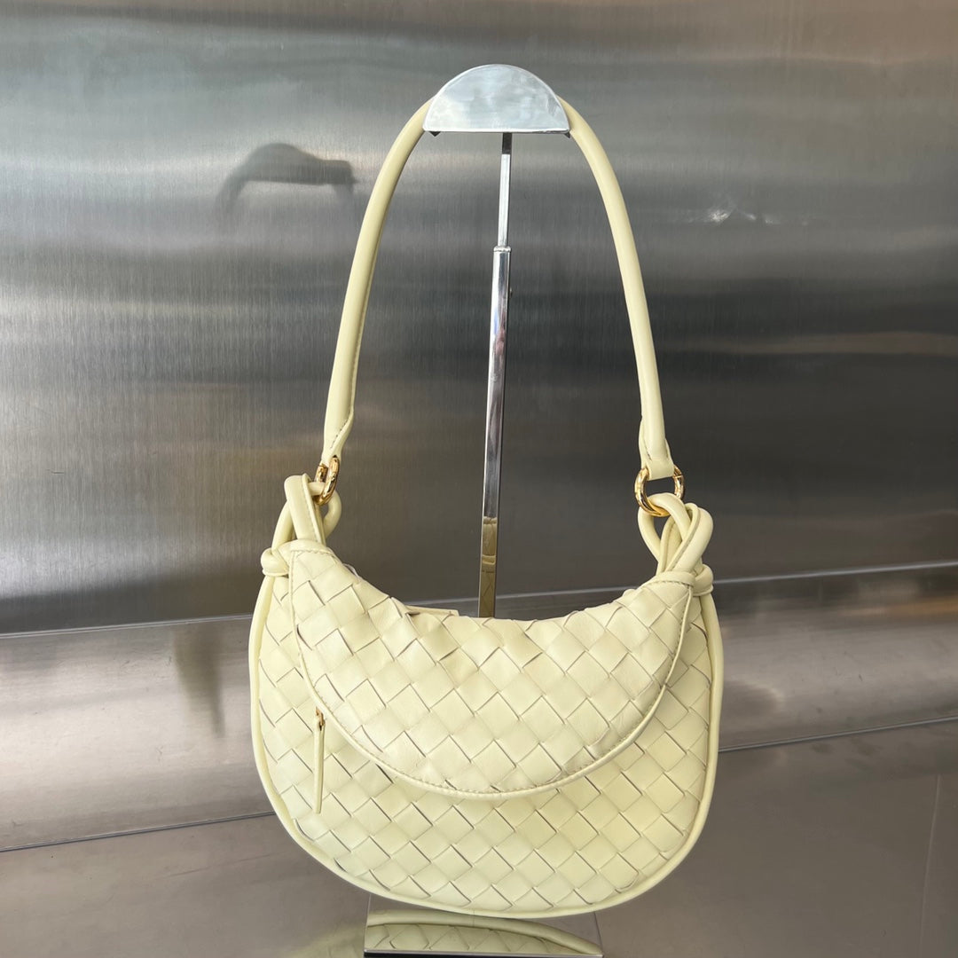 Bottega Veneta SMALL GEMELLI 24 IN LIGHT YELLOW LAMBSKIN