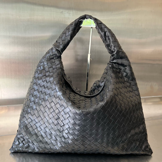 Bottega Veneta LARGE HOP 54 IN BLACK LAMBSKIN