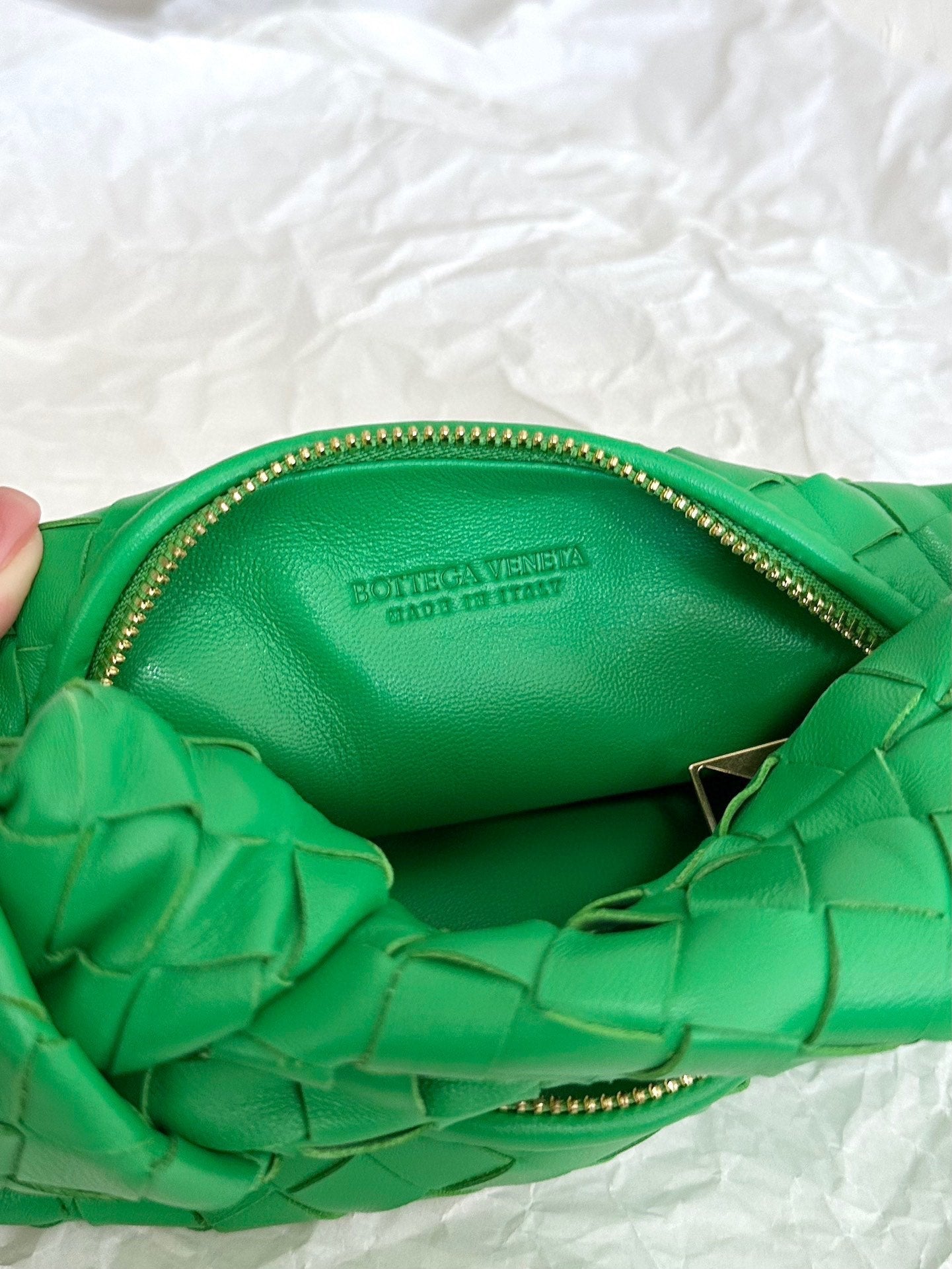 Bottega Veneta mini jodie 28 green lambskin
