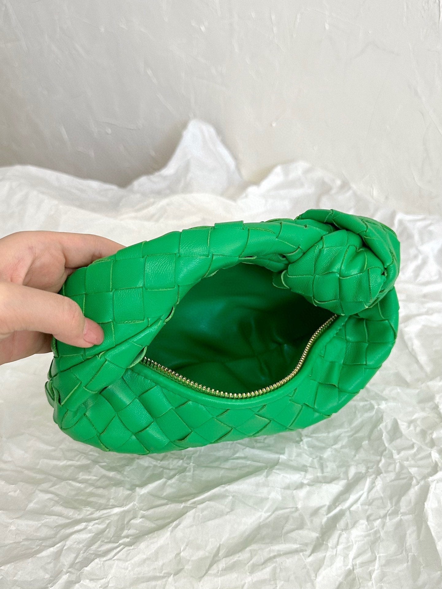 Bottega Veneta mini jodie 28 green lambskin