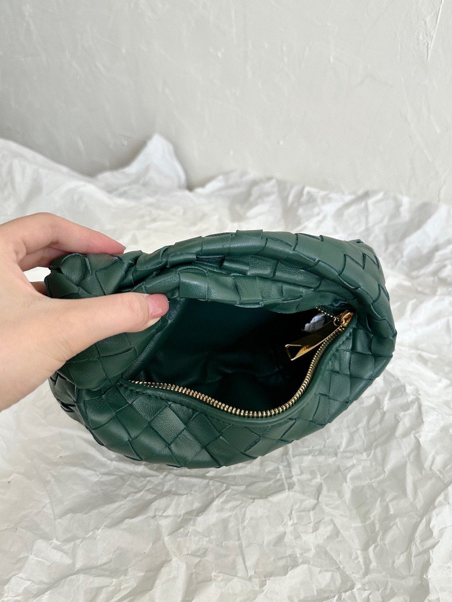 Bottega Veneta mini jodie 28 sherpa blue lambskin