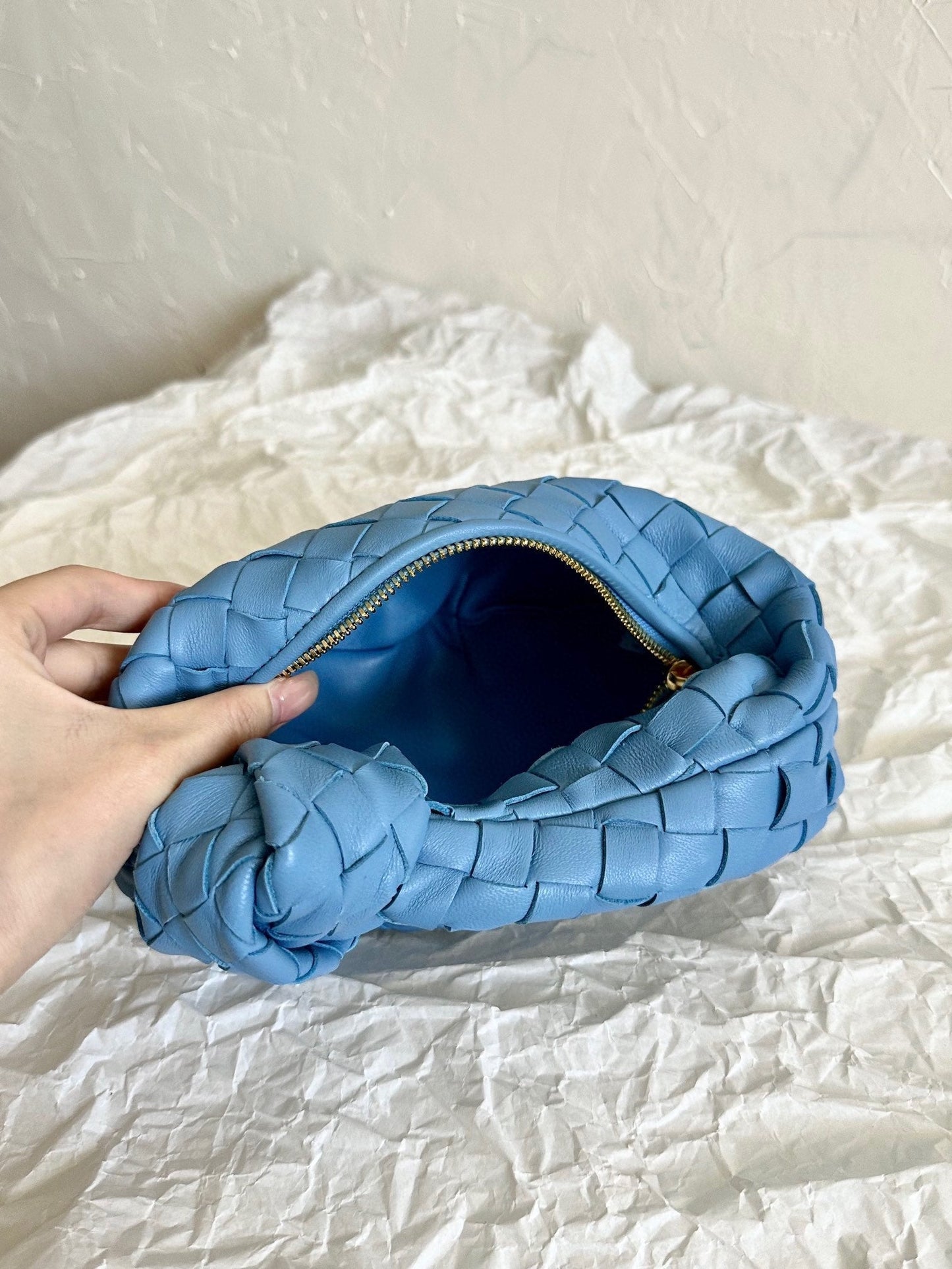 Bottega Veneta mini jodie 28 blue lambskin