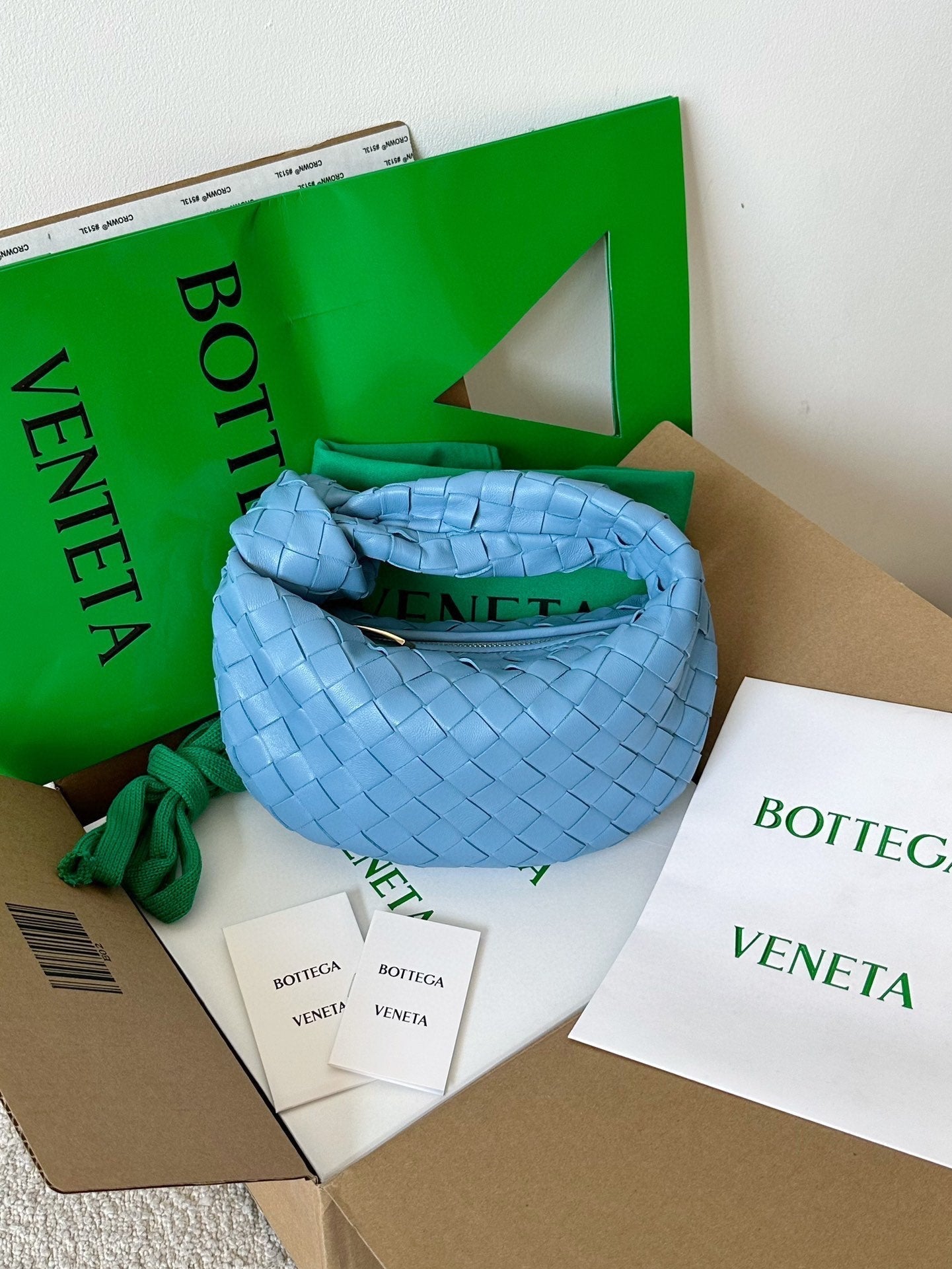 Bottega Veneta mini jodie 28 blue lambskin