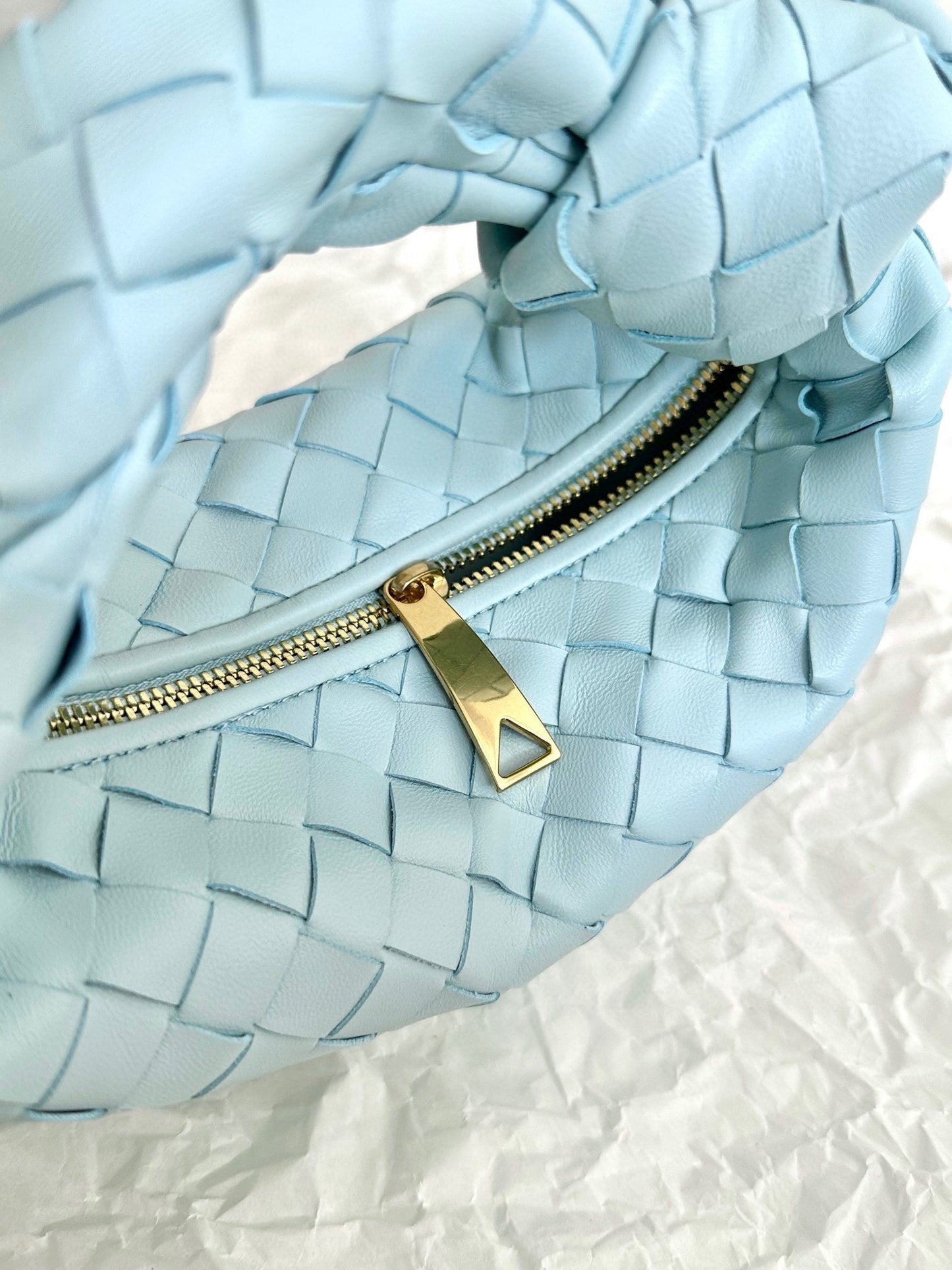 Bottega Veneta mini jodie 28 cloud blue lambskin