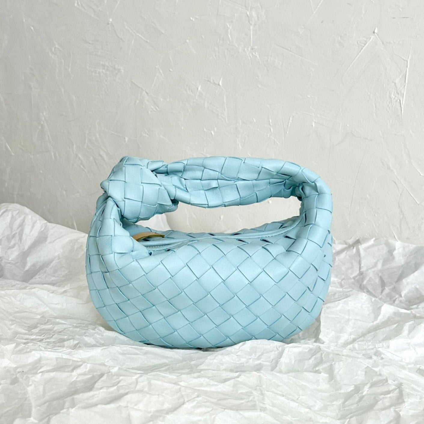 Bottega Veneta mini jodie 28 cloud blue lambskin